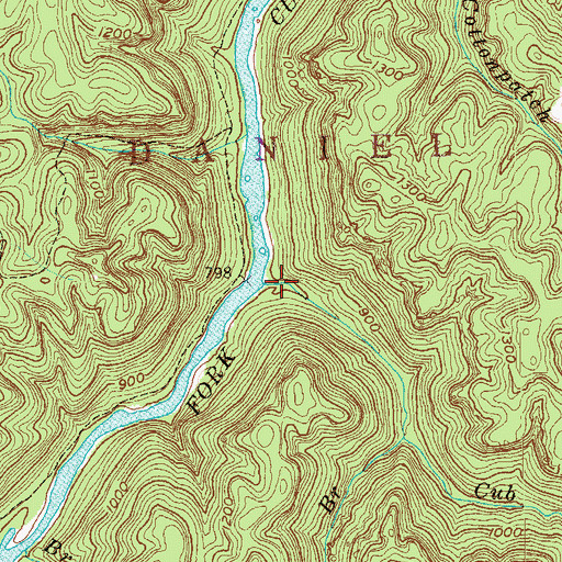 Topographic Map of Cub Branch, KY