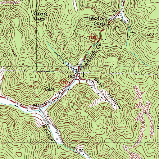 Topographic Map of Dark Hollow, KY