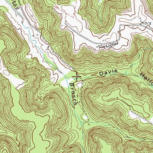 Topographic Map of Davis Hollow, KY