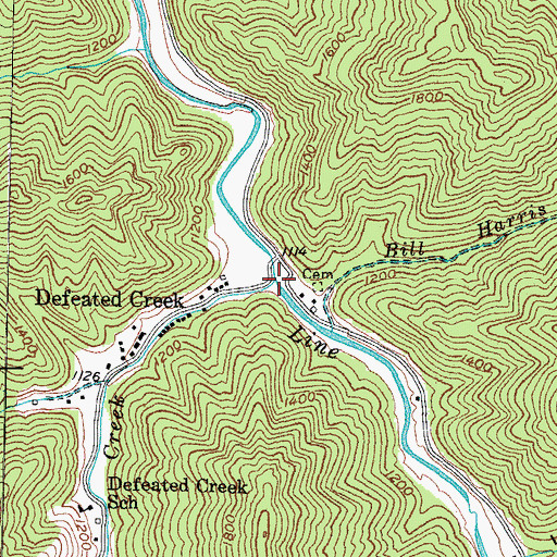 Topographic Map of Defeated Creek, KY