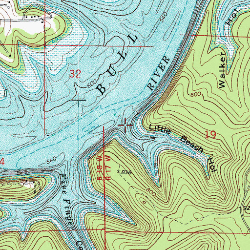 Topographic Map of Little Beach Hollow, AR