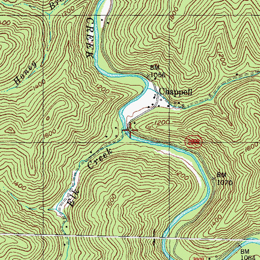 Topographic Map of Elk Creek, KY