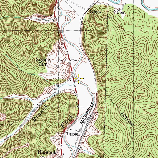 Topographic Map of Engine Branch, KY