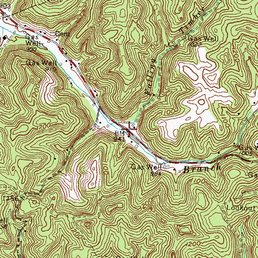 Topographic Map of Falling Timber Branch, KY