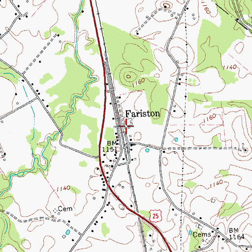 Topographic Map of Fariston, KY