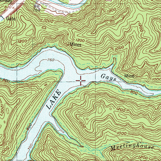 Topographic Map of Gays Creek, KY