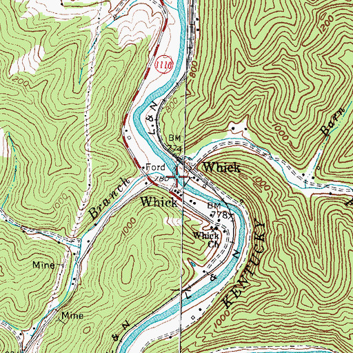 Topographic Map of Georges Branch, KY