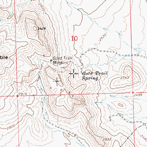 Topographic Map of Gold Trail Spring, AZ