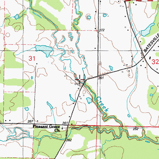Topographic Map of Little Creek, AR