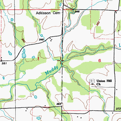 Topographic Map of Little Creek, AR