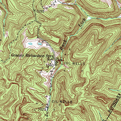 Topographic Map of Granny Richardson Springs School, KY