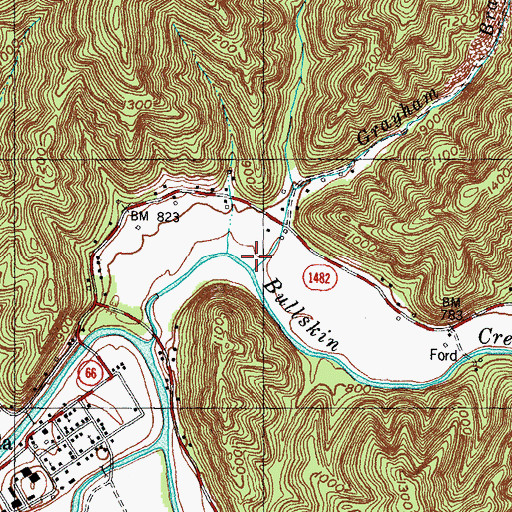 Topographic Map of Grayham Branch, KY