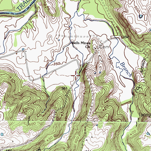 Topographic Map of Green Chapel Hollow, KY