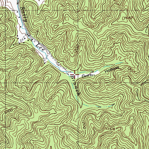 Topographic Map of Griffin Hollow, KY