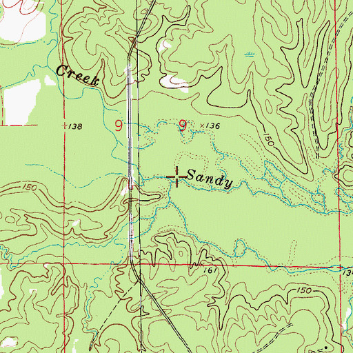 Topographic Map of Little Cutoff Creek, AR