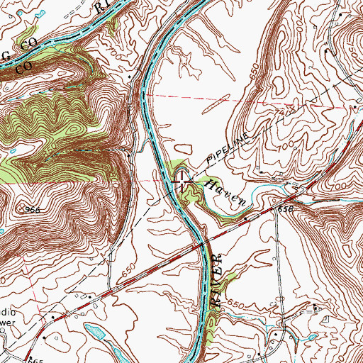 Topographic Map of Haven Branch, KY