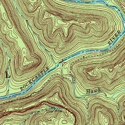 Topographic Map of Hawk Creek, KY