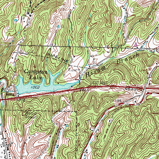Topographic Map of Hiram Branch, KY