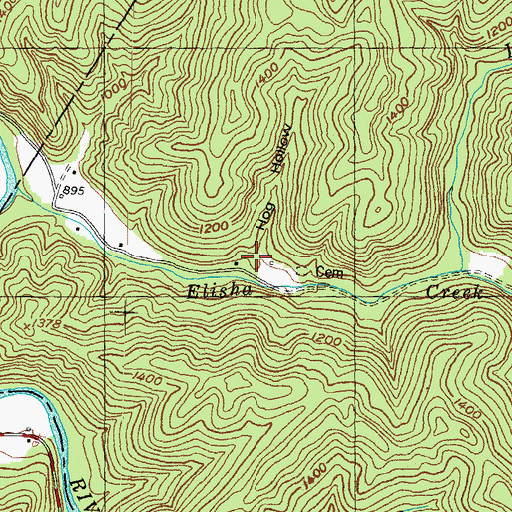 Topographic Map of Hog Hollow, KY