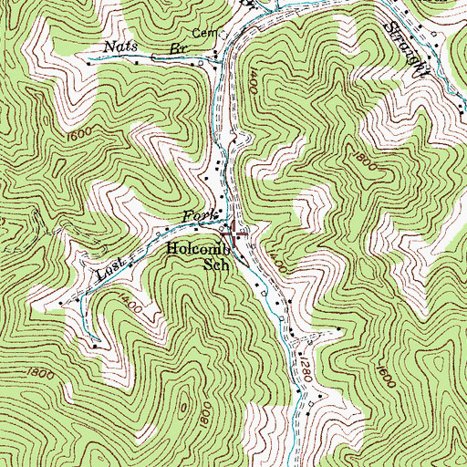Topographic Map of Holcomb School, KY