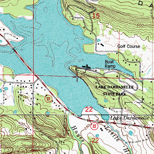 Topographic Map of Little Hayes Creek, AR