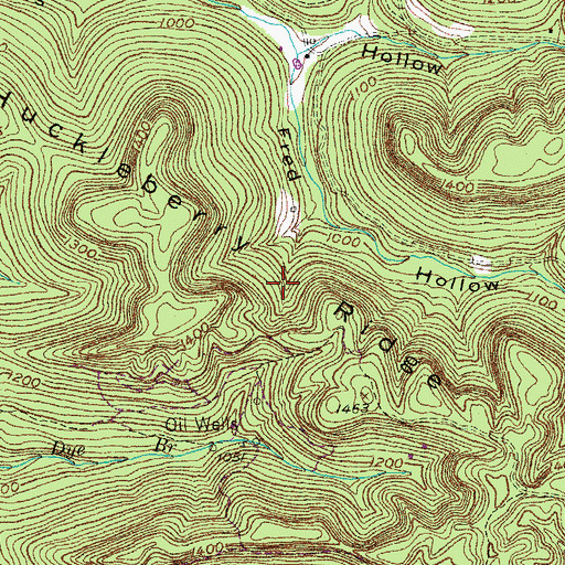Topographic Map of Huckleberry Ridge, KY
