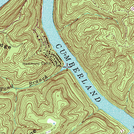 Topographic Map of Humphrey Pond Branch, KY