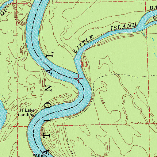Topographic Map of Little Island Bayou, AR