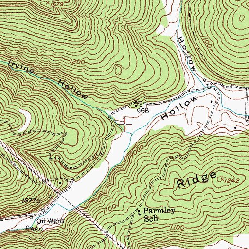 Topographic Map of Irvine Hollow, KY