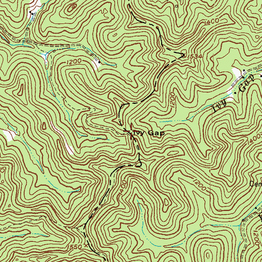 Topographic Map of Ivy Gap, KY