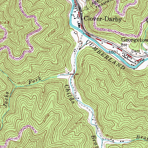 Topographic Map of Jacks Fork, KY