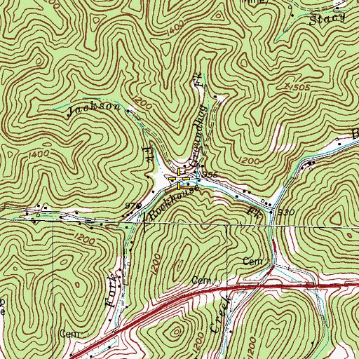 Topographic Map of Jackson Fork, KY