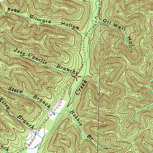Topographic Map of Jess Canille Branch, KY