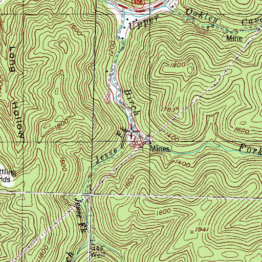 Topographic Map of Jesse Fork, KY