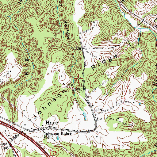 Topographic Map of Johnson Ridge, KY