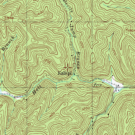 Topographic Map of Kaliopi, KY