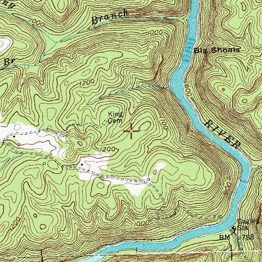 Topographic Map of King Cemetery, KY