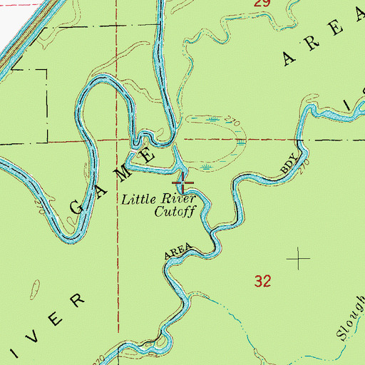 Topographic Map of Little River Cutoff, AR