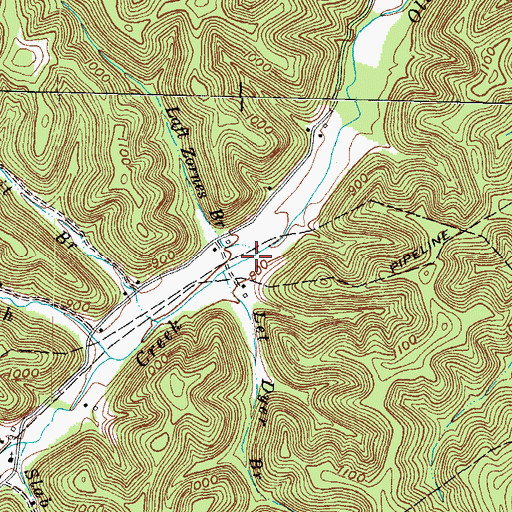 Topographic Map of Laft Zornes Branch, KY