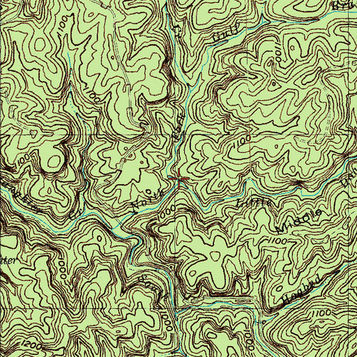 Topographic Map of Little Dog Slaughter Creek, KY