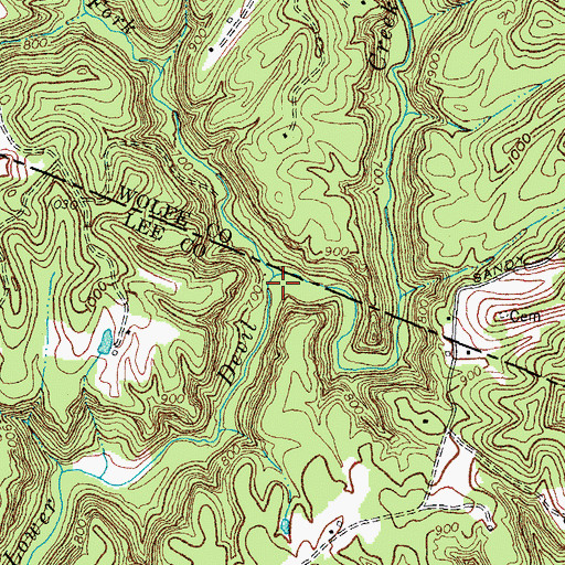 Topographic Map of Little Fork, KY