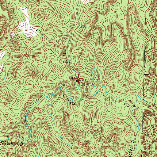 Topographic Map of Little Sinking Creek, KY
