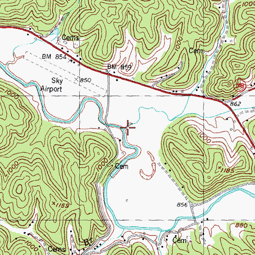 Topographic Map of Lockards Creek, KY