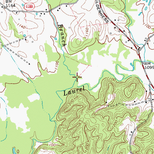 Topographic Map of Locke Branch, KY