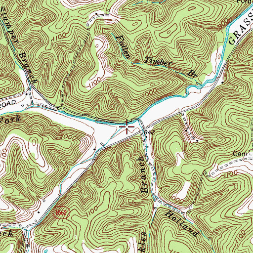 Topographic Map of Logan Fork, KY