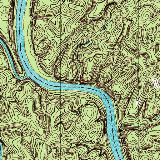 Topographic Map of Long Branch, KY