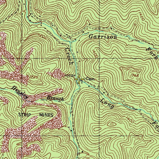 Topographic Map of Long Fork, KY