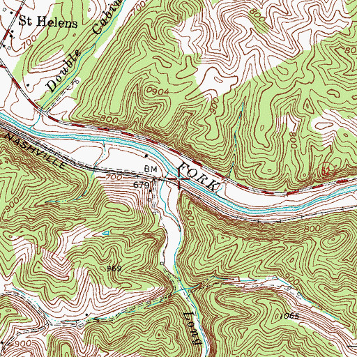 Topographic Map of Long Shoal Branch, KY