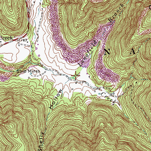 Topographic Map of Longfield Branch, KY