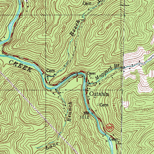 Topographic Map of Maggard Branch School, KY